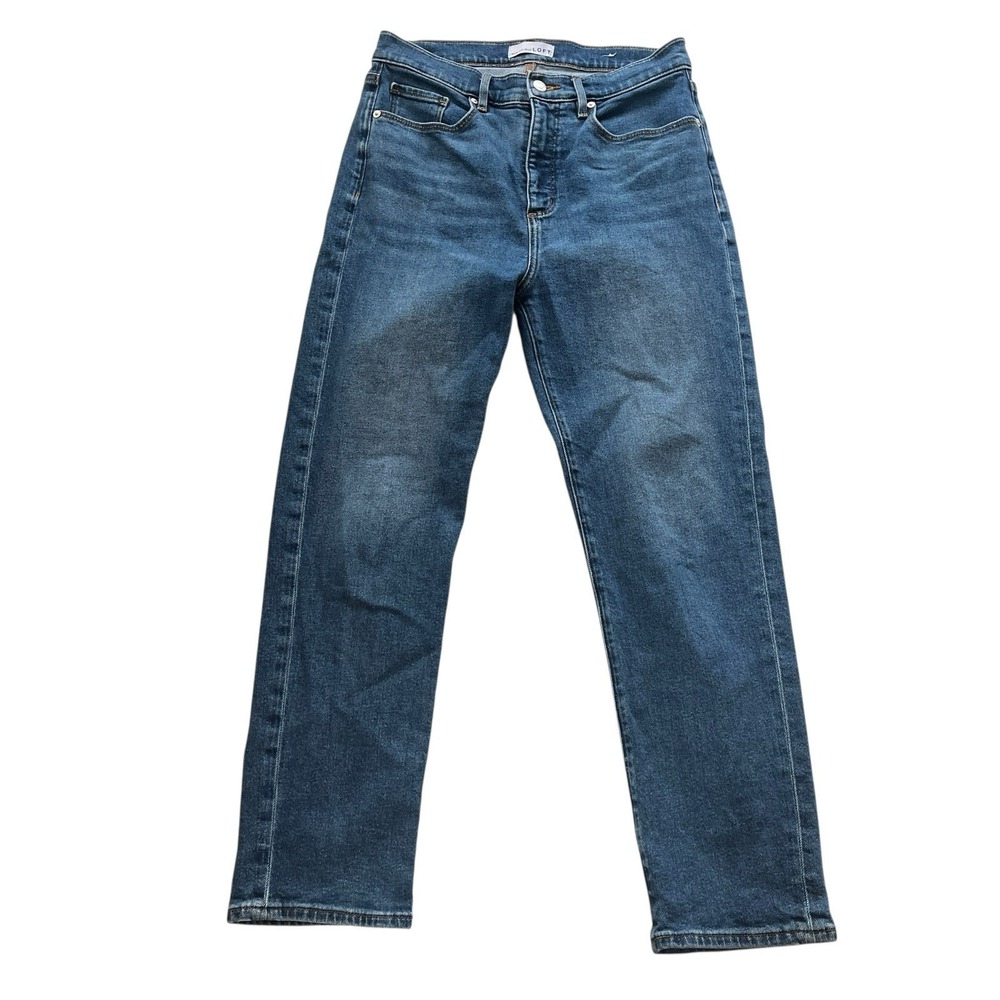 LOFT Women's Size 28 / 6 The Slim Denim Straight Leg Medium Wash Cotton Lyocell
